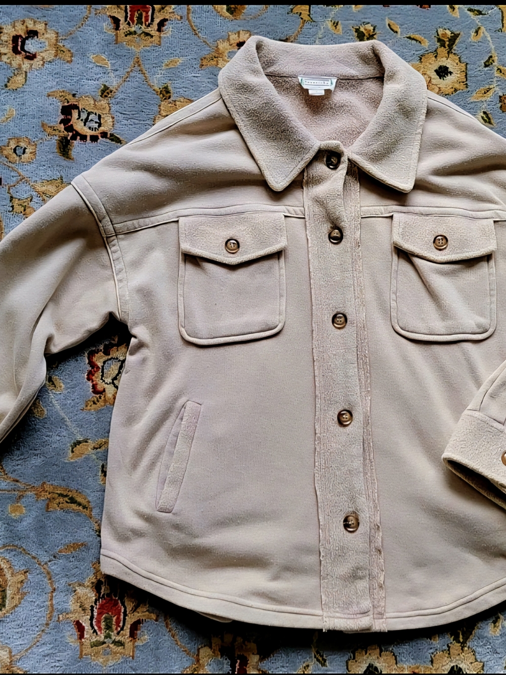 Love Riche Soft Tan Shacket with Button Front NWOT